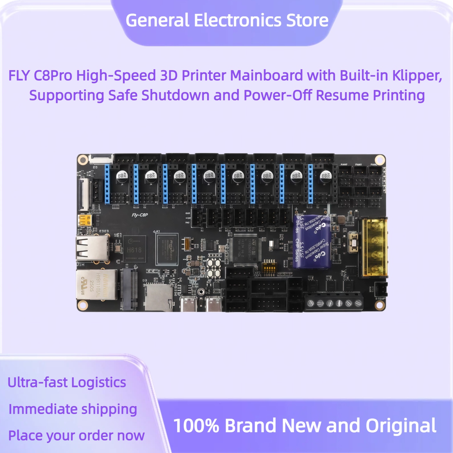 3D Printing Klipper - FLY C8Pro High-Speed 3D-printer moederbord met