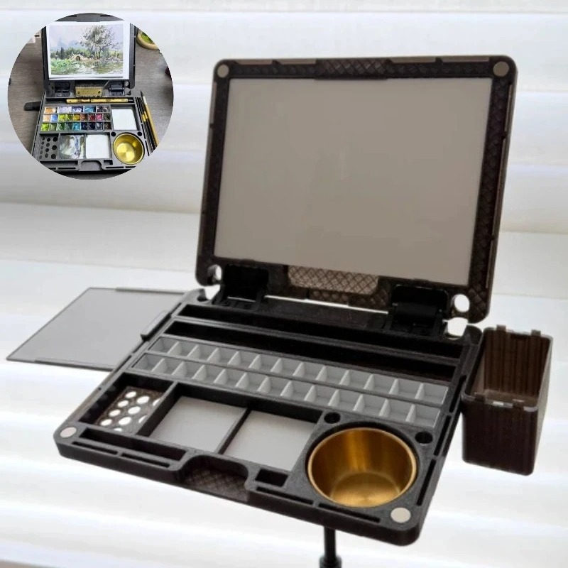 Enclosure 3D Printing - 3D-geprinte multifunctionele aquarelverfdoos, draagbaar palet, studenten