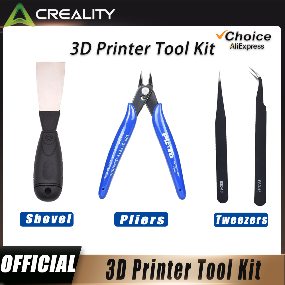 3D Printer Cable Chain - 3D-printer gereedschap: verwijderingsspatel, stalen tang, elektrische
