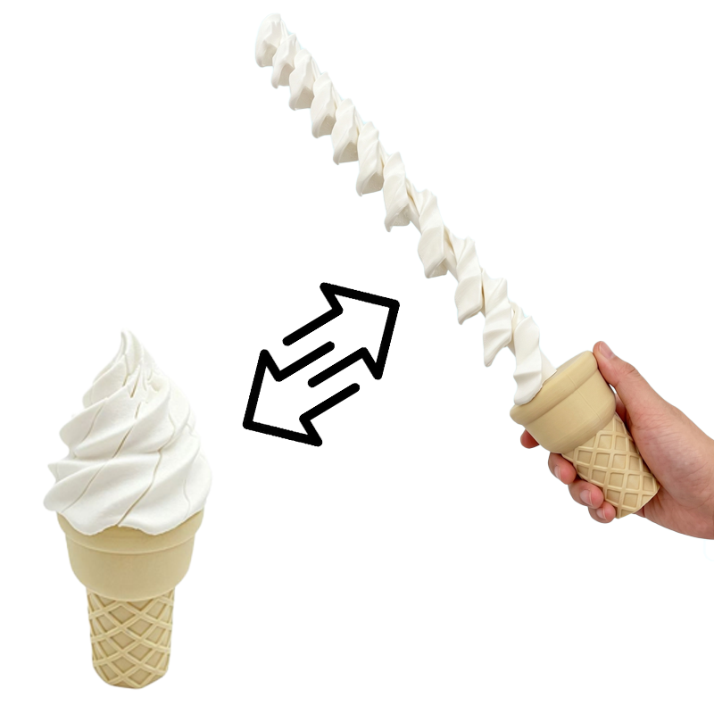 3D Printing Model - 3D-printen van ijsroom Retractiele gebogen vormen