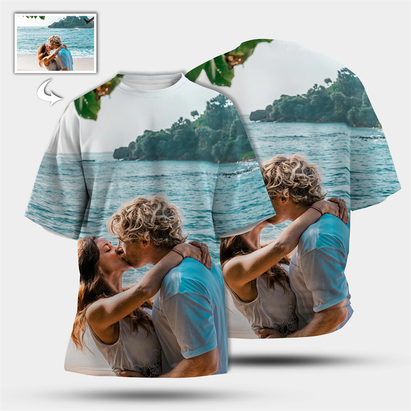 3D Printing Foto - Gepersonaliseerde 3D-printen T-shirt Aangepaste foto Korte