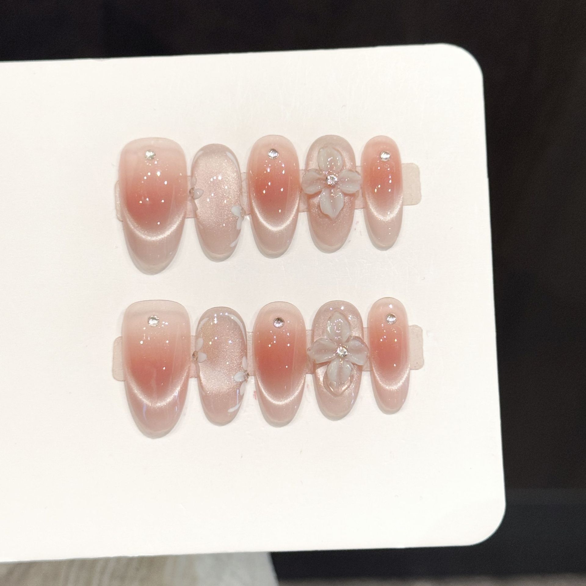 3D Printing Nails - 10 stuks handgemaakte opzetnagels, ijs transparant,